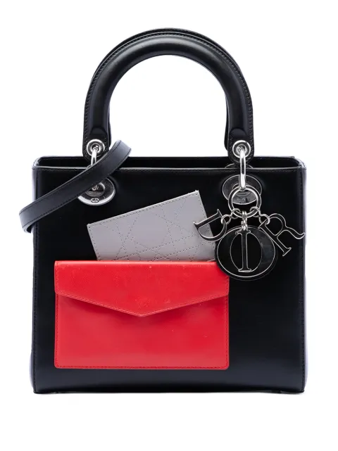 Christian Dior Pre-Owned 2014 Medium Calfskin Pockets Lady Dior satchel Black YZLUW9OW6BGKVHM3