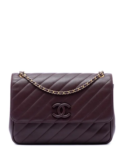 CHANEL Pre-Owned 2015-2016 Diagonal Quilted Lambskin CC Signature Flap crossbody bag Red XF4YOUOQIBBF7OON