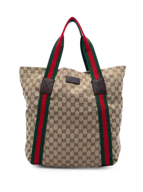 Gucci Pre-Owned 2016-2026 GG Canvas Web tote bag Neutrals GSQJ9IAAAOV0YAHQ