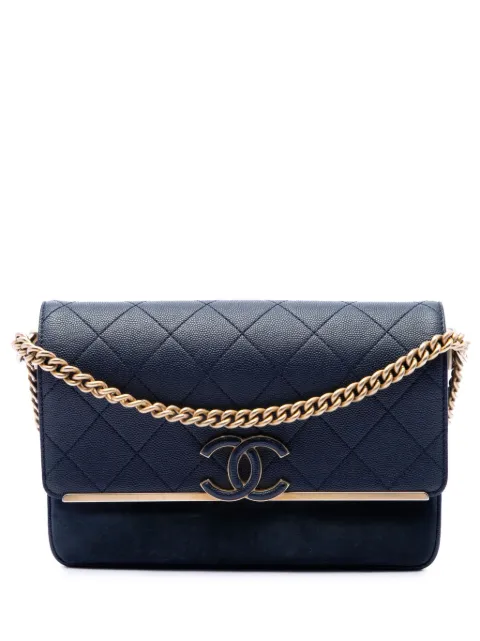 CHANEL Pre-Owned 2018-2019 CC Stitched Caviar and Suede Lady Coco Flap shoulder bag Blue GAXD29ACOY0VNJ3H
