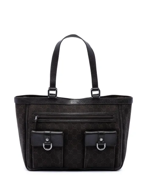 Gucci Pre-Owned 2016-2026 GG Denim Abbey D Ring Pocket tote bag Brown SO0U12YK03YZFWJX