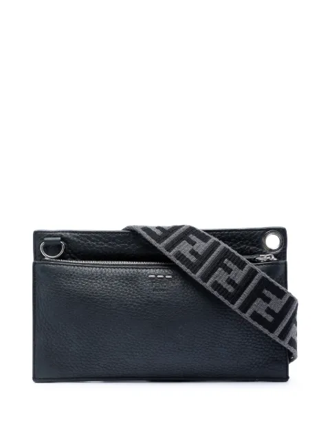 Fendi Pre-Owned 2018-2026 Calfskin FF 1974 Flat Pouch crossbody bag Black P2FVLDJROUZEJ9XA