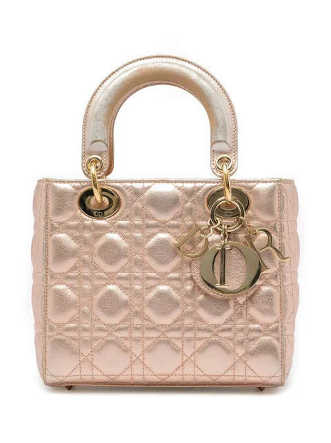 Christian Dior Pre-Owned 2018 Small Metallic Lambskin Cannage My ABCDior Lady Dior satchel Gold P0CXF2B5Z90RYD7D