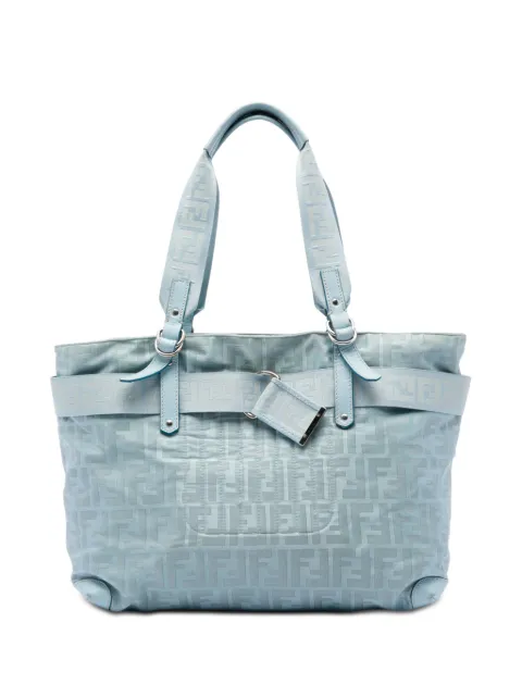 Fendi Pre-Owned 2000-2010 Zucca Nylon Zip Code tote bag Blue OR4CRRZ54LMQVK7M