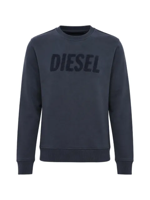 Diesel logo-embroidered brushed sweatshirt Blue A16758RIAJH81E