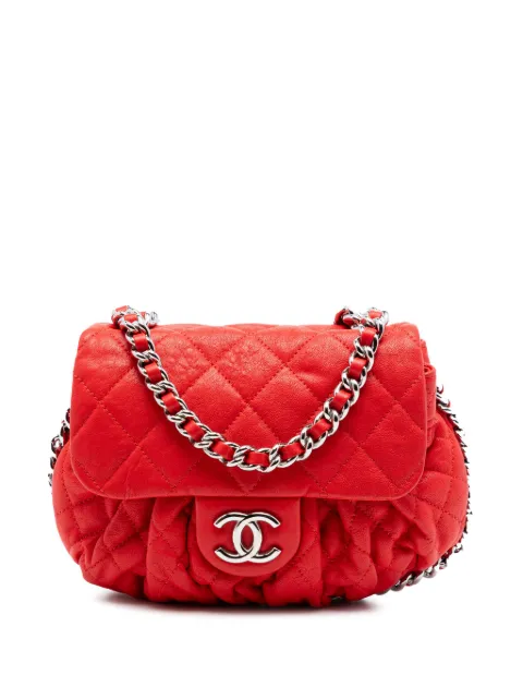 CHANEL Pre-Owned 2011 Mini CC Quilted Washed Lambskin Chain Around Flap crossbody bag Red 1OYFMZVNEPKQ1Y8M