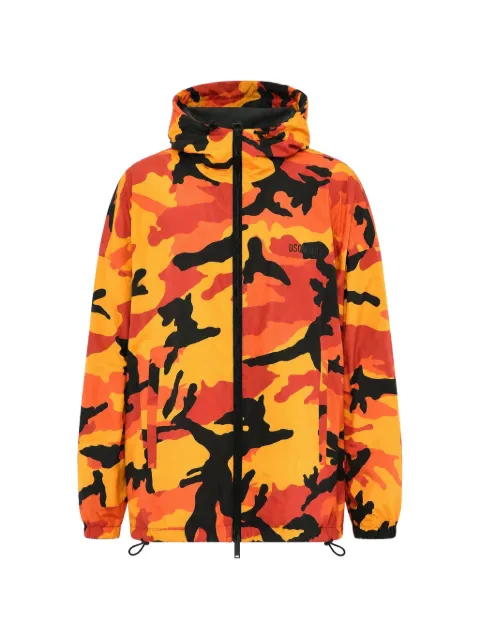DSQUARED2 camouflage-print hooded jacket Orange S74AM1161S54277