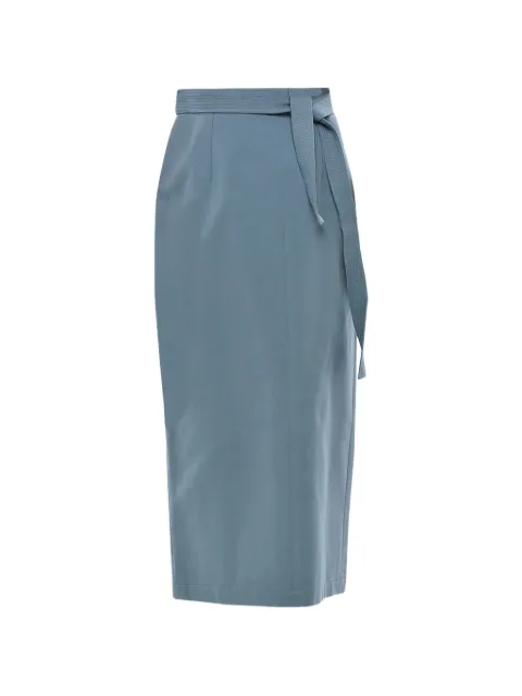 SUPER BLOND belted pencil midi skirt Blue SKIRTTAZZURROS