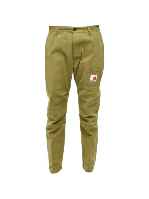 DSQUARED2 logo-patch panelled trousers Green S74KB0304S60326