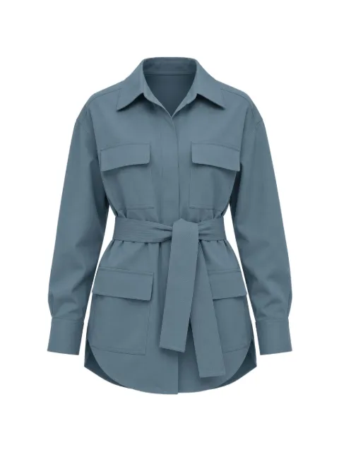 SUPER BLOND belted shirt Blue SHIRTSAZZURROS