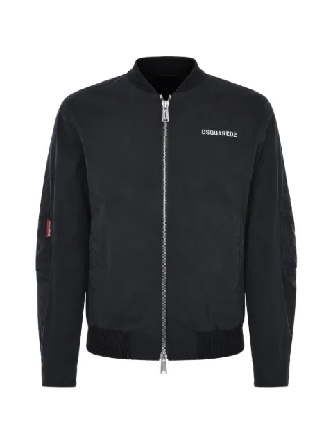 DSQUARED2 logo-print zip-up bomber jacket Black S71AN0537S53093