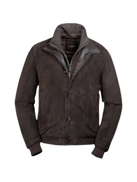 Moorer Janos-Ur suede layered-effect jacket Brown MOUBO100246TEPA054