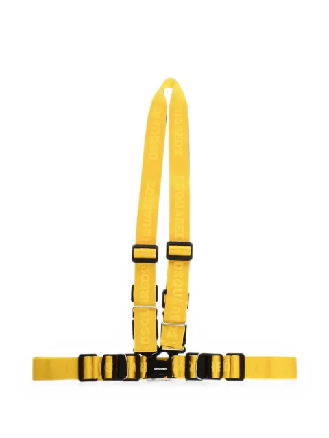 DSQUARED2 logo-embroidered harness belt Yellow BEM047320205729