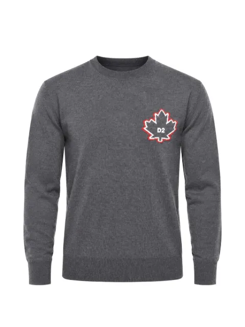DSQUARED2 logo-patch wool sweater Grey S74HA1528D13086