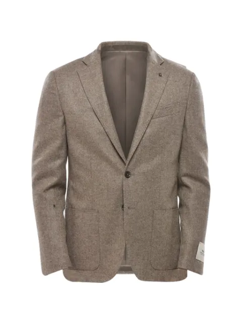 Corneliani single-breasted notch-lapel blazer Brown 26XZ172668386034