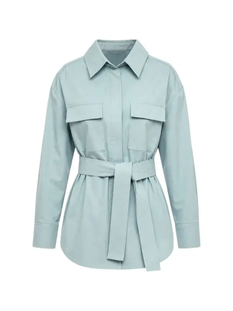 SUPER BLOND belted shirt Blue SHIRTSAZZURROC