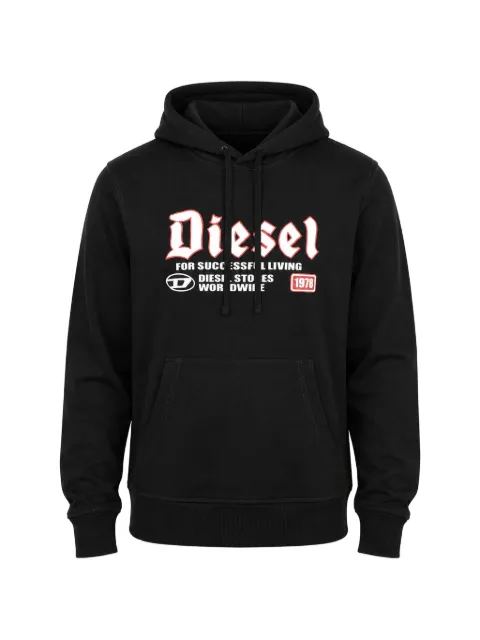 Diesel logo-print drawstring hoodie Black A157230HAYT