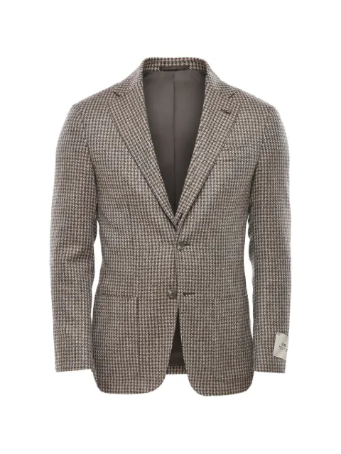 Corneliani houndstooth-pattern single-breasted blazer Neutrals 26XZ232666335030