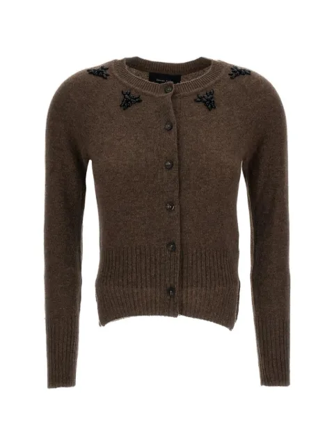 Simone Rocha crystal-embellished cashmere cardigan Brown COMK3B0667PEATJET