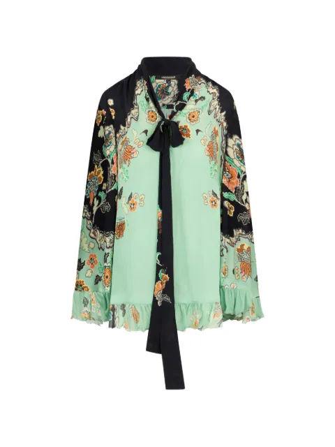 Roberto Cavalli floral-print ruffled mini dress Green XQT1317HT25