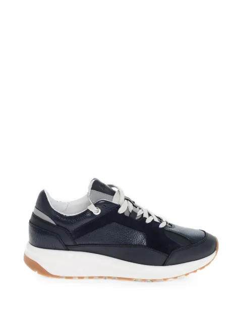 Moorer Hopian suede-insert lace-up sneakers Blue HOPIANOCEANBLU