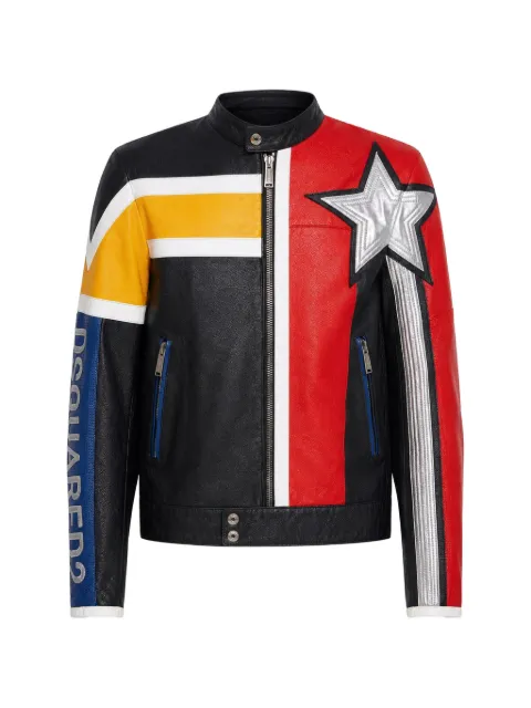 DSQUARED2 Caten leather biker jacket Black S71AN0457SY1628