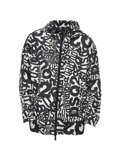 DSQUARED2 monogram-motif hooded jacket White S74AM1161S53122