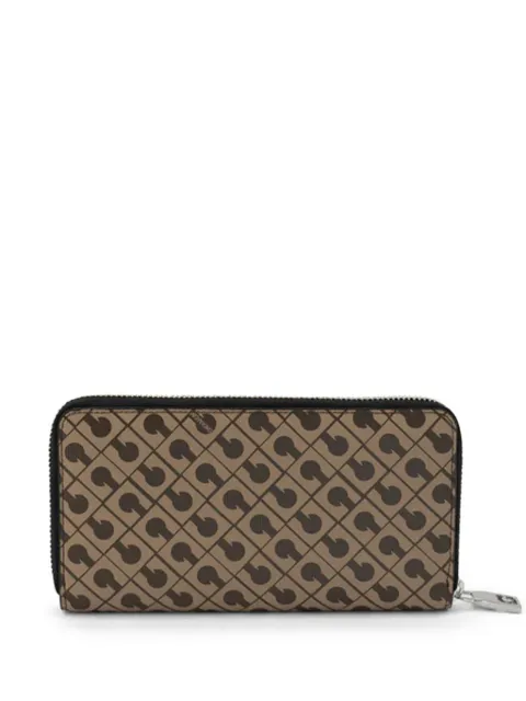 Gherardini monogram-print zip-around wallet Neutrals GHW0103MOKA