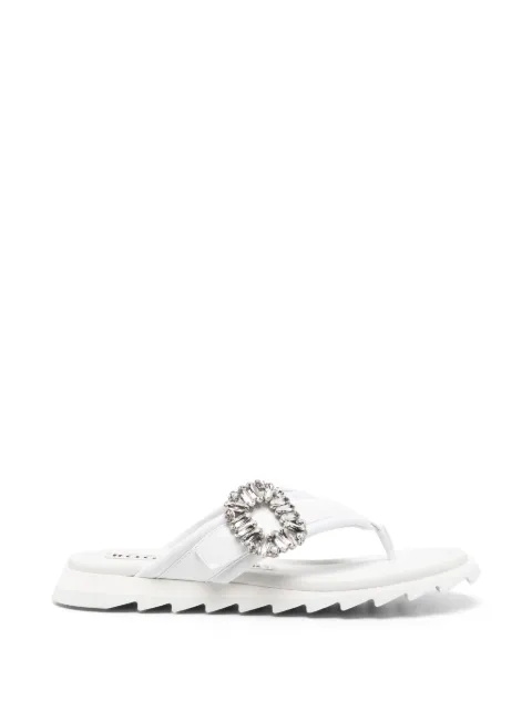 Roger Vivier crystal-buckle flip flops White RVW83245880U05B001