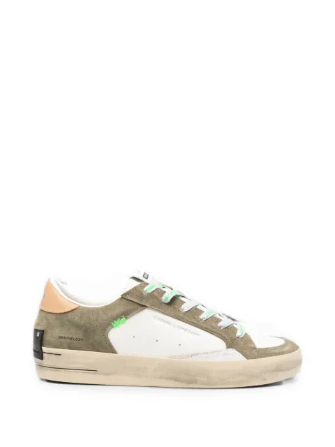 Crime London Sk8 Deluxe panelled leather sneakers Green 19103PP880