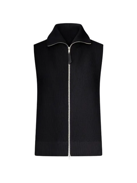 Maison Margiela ribbed-knit zip-up vest Black S51HP0043S17781
