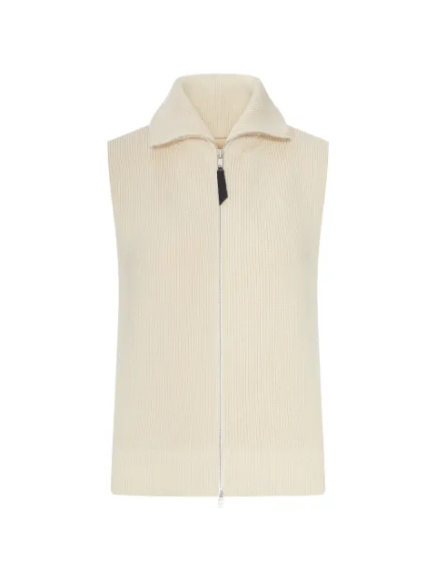 Maison Margiela ribbed-knit zip-up gilet Neutrals S51HP0043S17781