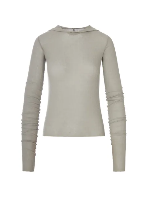 Rick Owens ribbed-knit hoodie Grey RP02F5210RC