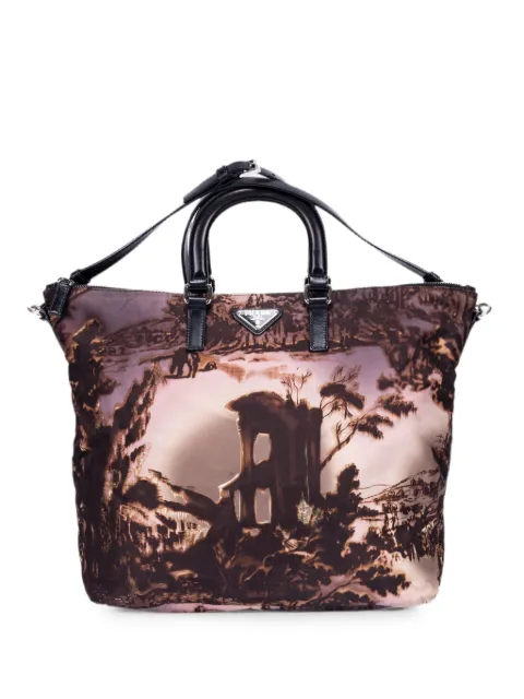 Prada Pre-Owned Tessuto Temple print tote bag Brown 180