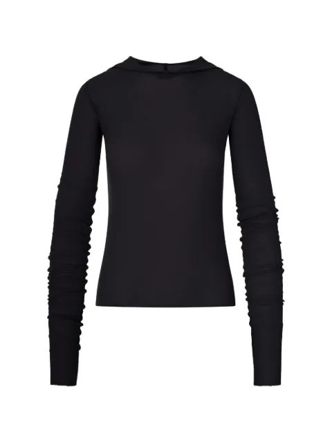 Rick Owens ribbed-knit hoodie Black RP02F5210RC