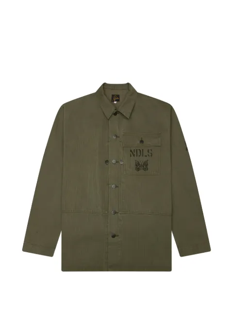 Needles P-44 herringbone jacket Green SX152AOLV