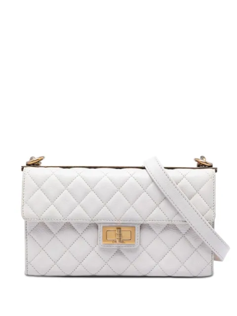 CHANEL Pre-Owned 2012-2013 Medium Quilted Goatskin Reissue 2.55 Rita Flap crossbody bag White 1SNYGMIYTG1F1DOA