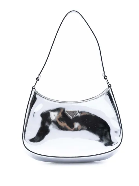 Prada Pre-Owned 2000-2013 Spazzolato Leather Cleo shoulder bag Silver 0Y87U2RXHKK9O8DN