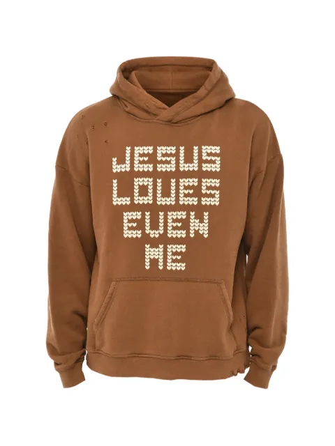 DSQUARED2 embroidered distressed hoodie Brown S71GU0607S25140