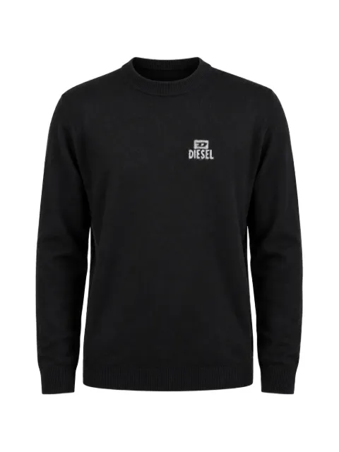 Diesel logo-embroidered crew-neck sweater Black A15996RCHAN900