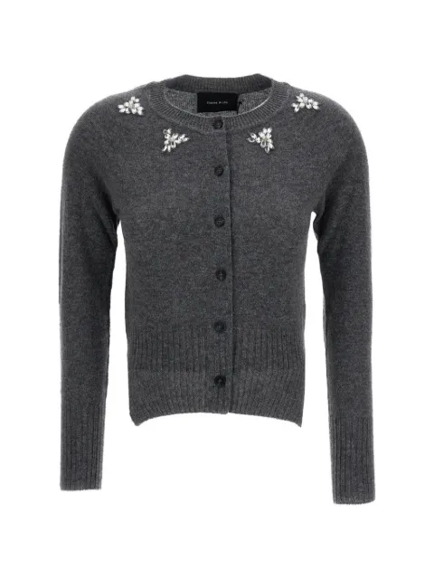 Simone Rocha faux-pearl crystal-embellished cardigan Grey COMK3B0667