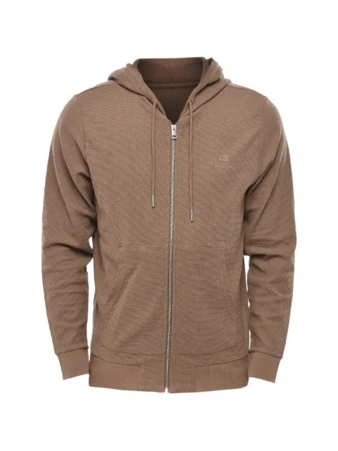 Diesel waffle-knit zip-up hoodie Brown A00074RNJAL71I