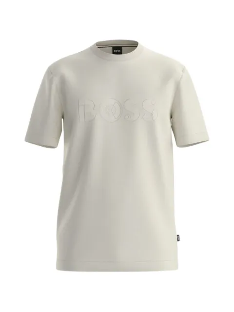 BOSS logo-print cotton T-shirt Neutrals 50565630