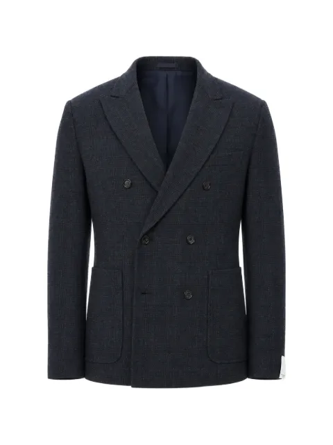 Paolo Pecora checked double-breasted blazer Blue 24IC1M0L0425185Q961