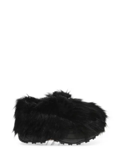 sacai faux-fur lace-up derby shoes Black 2403539M001