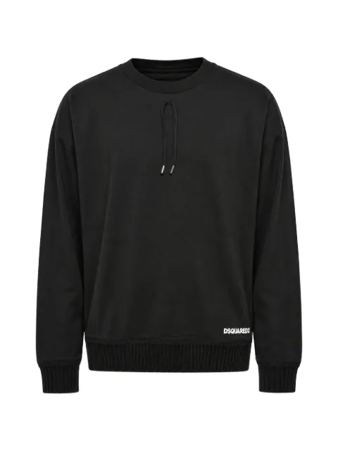 DSQUARED2 logo-print ribbed-trim T-shirt Black S74GD1416S24658