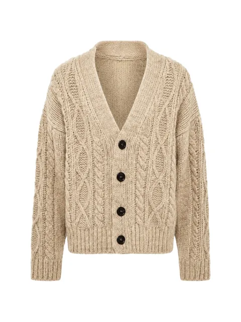 DSQUARED2 cable-knit V-neck cardigan Neutrals S71HA1293D13058