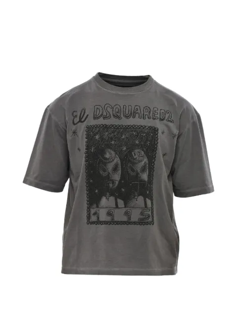 DSQUARED2 graphic-print loose-fit T-shirt Grey S71GD1555D20035