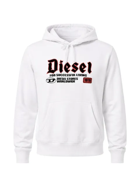 Diesel flocked-logo hoodie White A157230HAYT1
