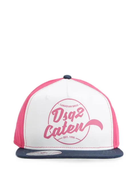 DSQUARED2 logo-print gabardine baseball hat Pink BCW013105C00001